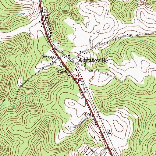 Topographic Map of Crossroad Church, GA