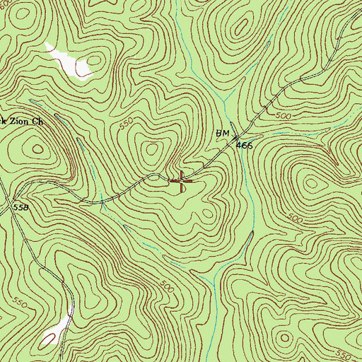 Topographic Map of Hardin School (historical), GA