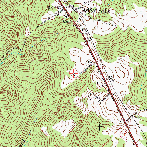 Topographic Map of Hay House Church, GA