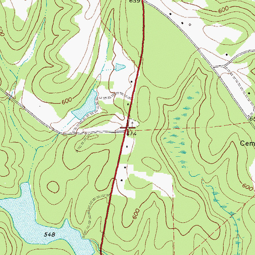 Topographic Map of Hebron Church (historical), GA