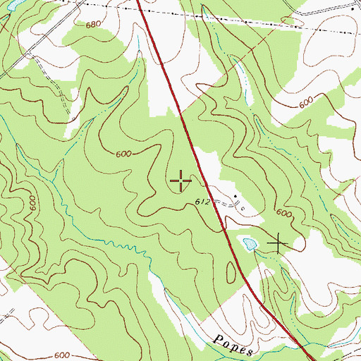 Topographic Map of Jasper County High School, GA