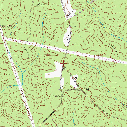 Topographic Map of Keys Store (historical), GA