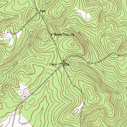 Topographic Map of Kunsford (historical), GA