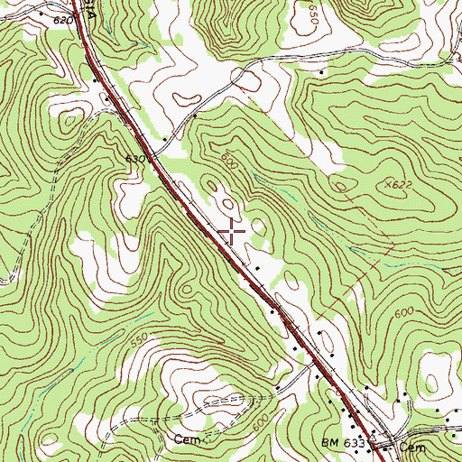 Topographic Map of McKissack Church, GA