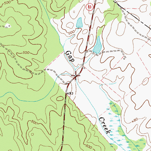 Topographic Map of Mobley Bridge, GA