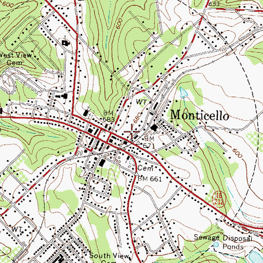 Topographic Map of Monticello Female Academy (historical), GA