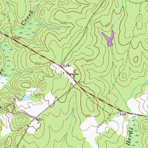 Topographic Map of Mount Olive Church (historical), GA