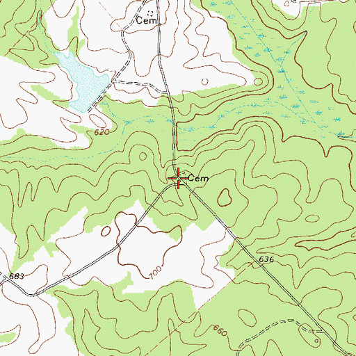 Topographic Map of Murder Creek Church (historical), GA