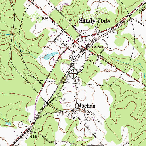 Topographic Map of Providence Cemetery, GA