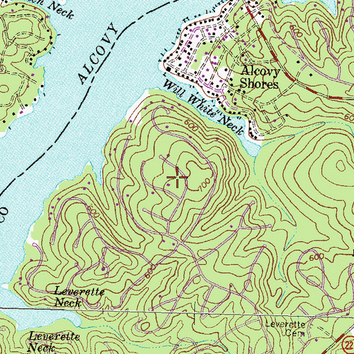 Topographic Map of Turtles Cove, GA