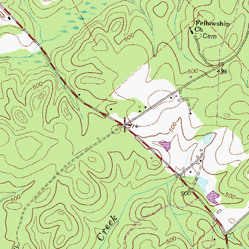 Topographic Map of Tyler Crossroads, GA