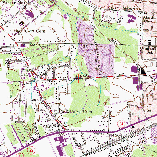 Topographic Map of Barber Park, GA