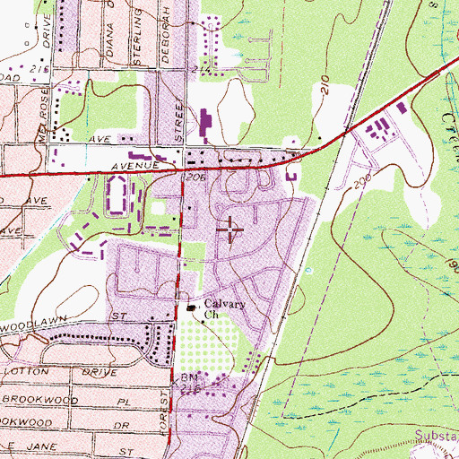 Topographic Map of Charter Oaks, GA