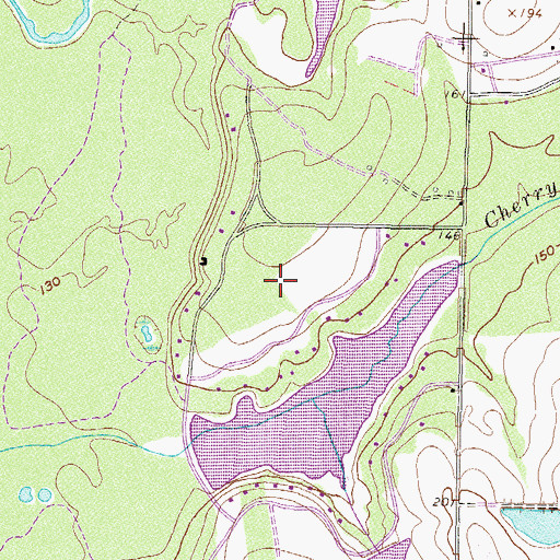 Topographic Map of Cherry Creek Hills, GA
