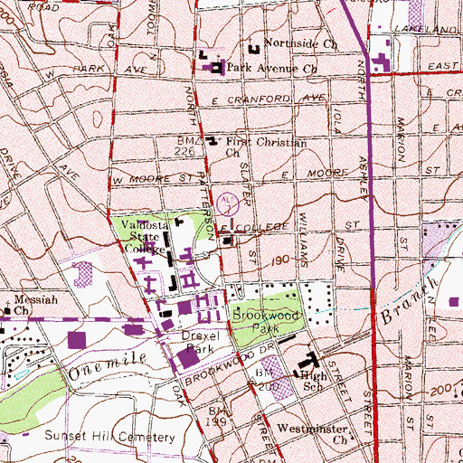 Topographic Map of Christ Episcopal Church, GA
