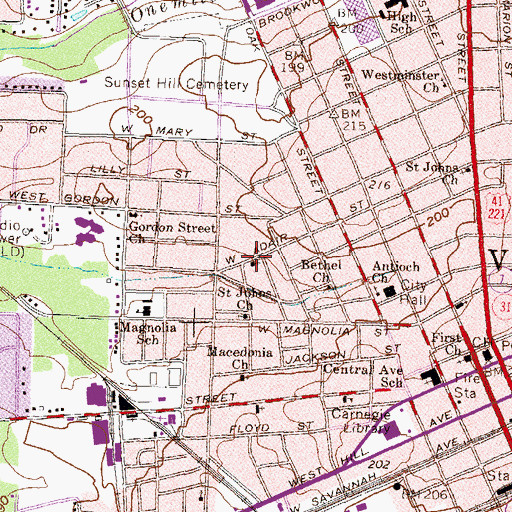 Topographic Map of Church of Christ, GA
