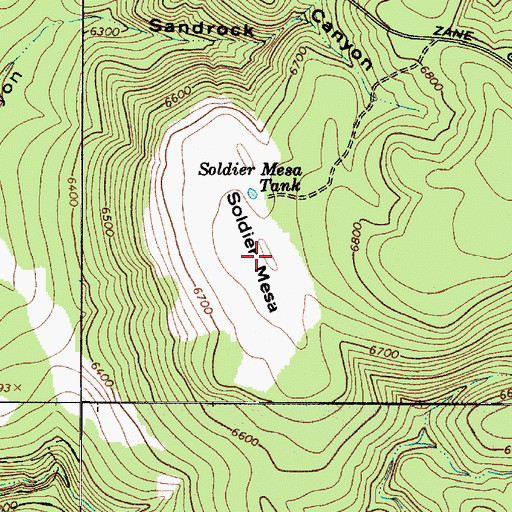 Topographic Map of Soldier Mesa, AZ