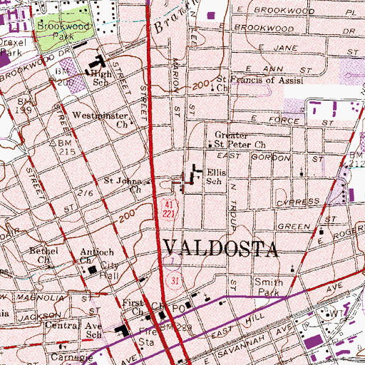 Topographic Map of Church of God, GA