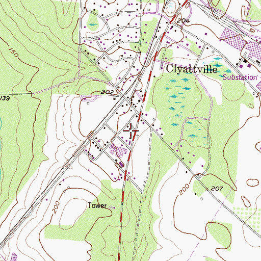 Topographic Map of Clyattville Post Office, GA