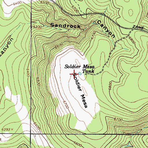 Topographic Map of Soldier Mesa Tank, AZ