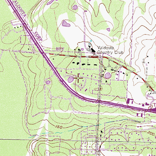 Topographic Map of Country Club Estates, GA