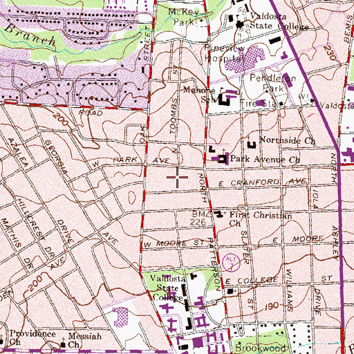 Topographic Map of Cranford Park, GA