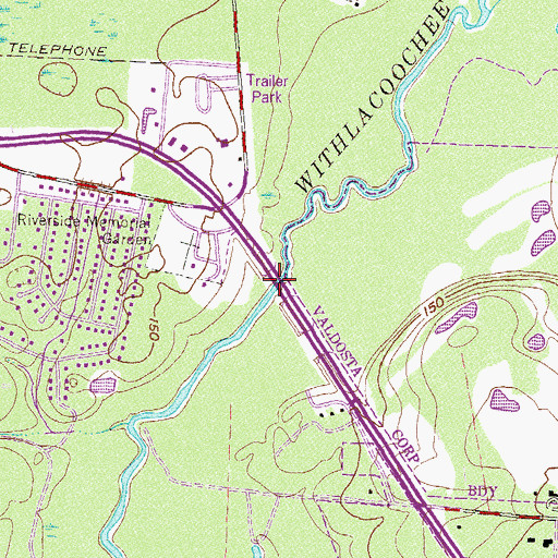 Topographic Map of Double Bridges, GA