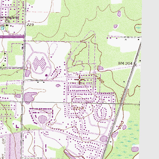 Topographic Map of Eastwind, GA