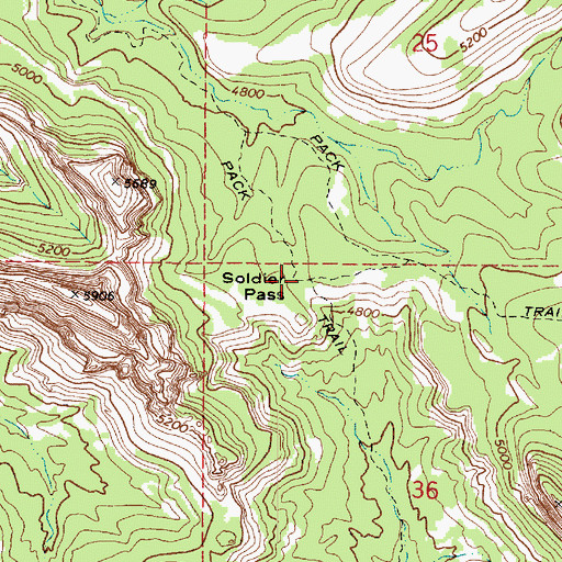 Topographic Map of Soldier Pass, AZ