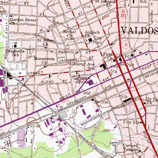 Topographic Map of Fairview Historic District, GA