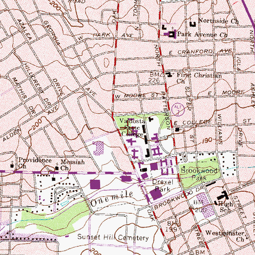 Topographic Map of Farber Health Center, GA