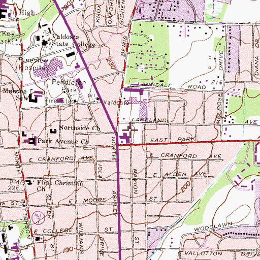 Topographic Map of First Assembly of God Church, GA