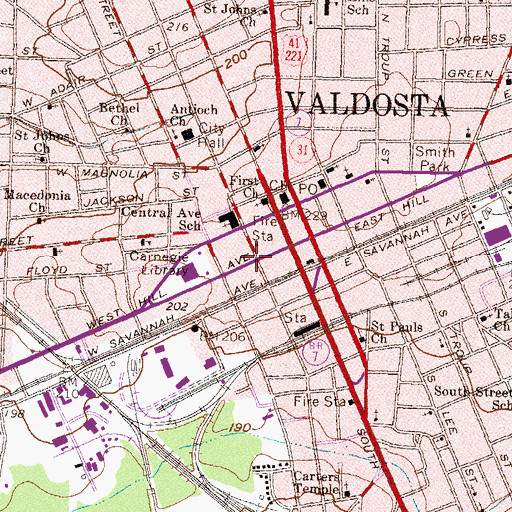Topographic Map of First Christian Church (historical), GA