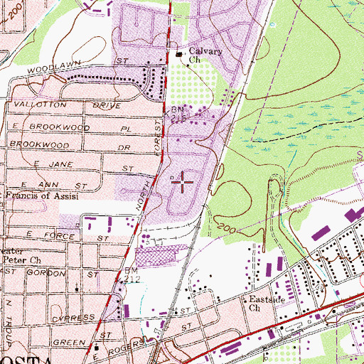 Topographic Map of Forrest Place, GA