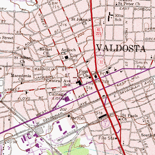 Topographic Map of Frank Bird Hospital (historical), GA
