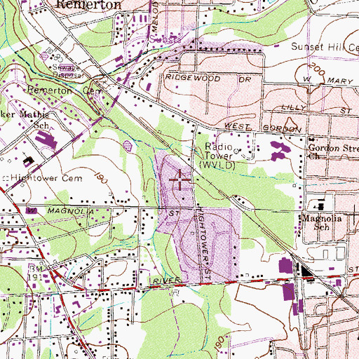Topographic Map of Hallmark Heights, GA