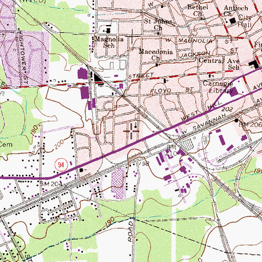 Topographic Map of Holiness Church, GA