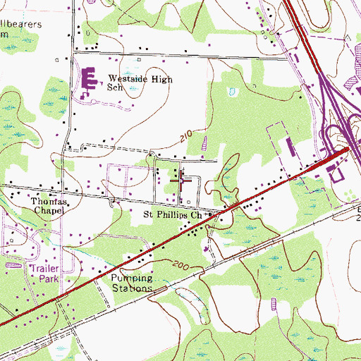 Topographic Map of Lawton, GA