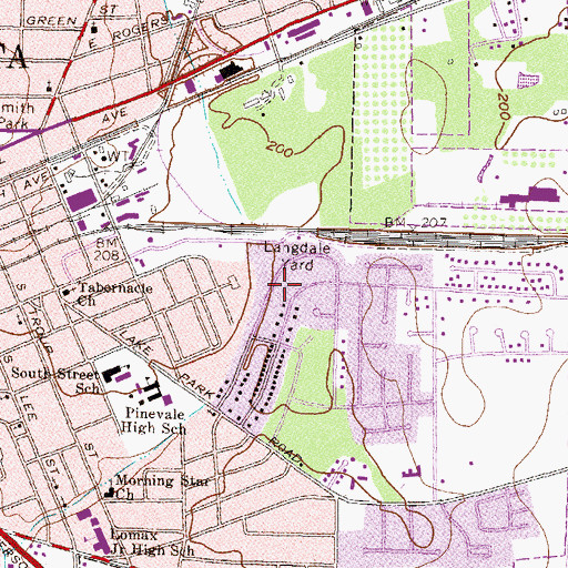 Topographic Map of Lincoln Park, GA