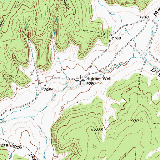 Topographic Map of Soldier Well, AZ