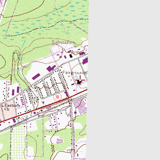 Topographic Map of Lowndes County Civic Center, GA