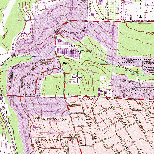 Topographic Map of Mederer Acres, GA
