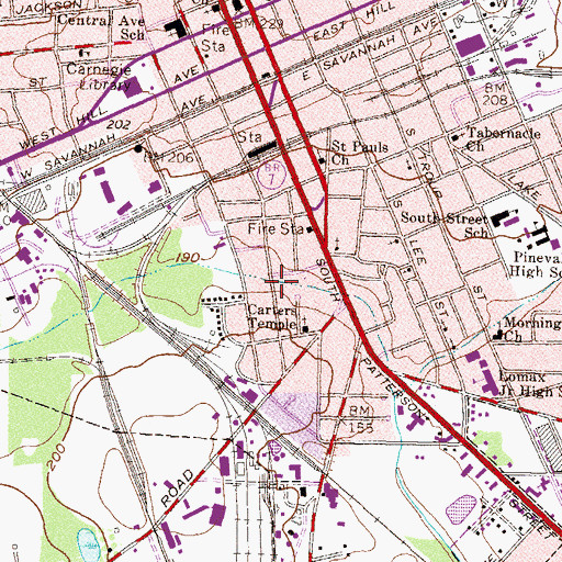 Topographic Map of Mount Zion Holy Union Church, GA