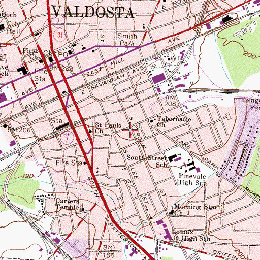 Topographic Map of New Jerusalem Holiness Church, GA