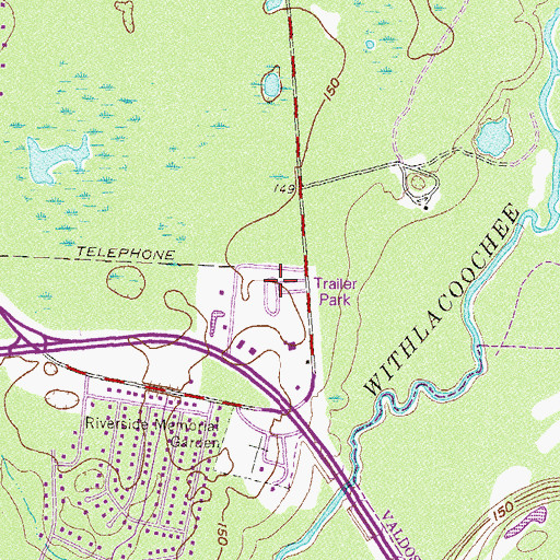 Topographic Map of North Gate Manor Trailer Park, GA