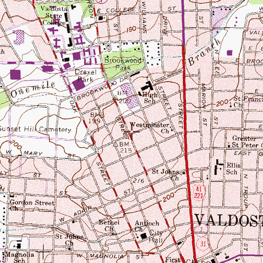 Topographic Map of North Patterson Street Historic District, GA