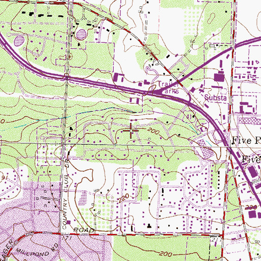 Topographic Map of Northwood, GA