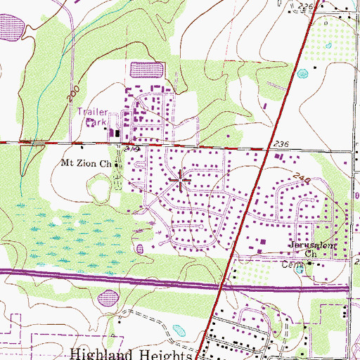 Topographic Map of Oak, GA