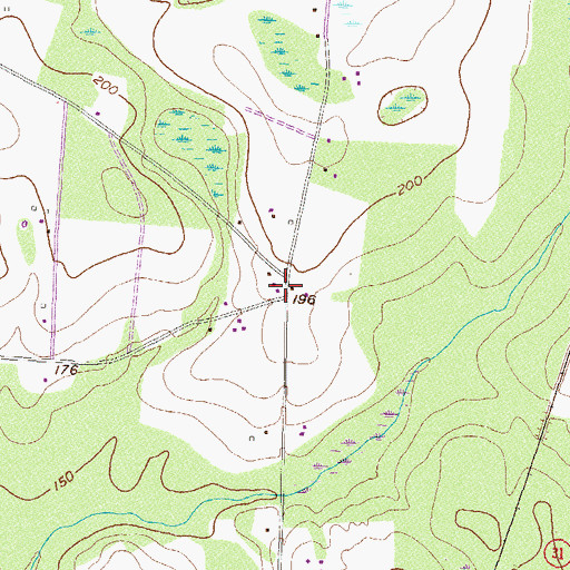 Topographic Map of Old Clyattville, GA