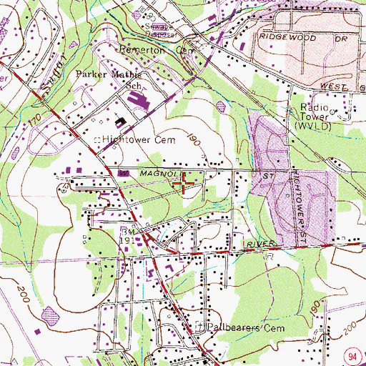 Topographic Map of Provident, GA